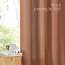NICETOWN Caramel Linen Curtains for Kitchen, Thick Flax Small Window Treatments Semi Sheer Privacy Assured with Light Through for Cafe/Bathroom, W34 x L96, 2 Panels