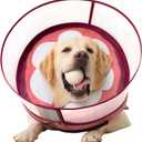 Inflatable Dog Cone Collar for Large Medium Small Dogs, Soft Dog Donut Collar Adjustable Recovery Cone for Pets After Surgery, Extra Enhanced Anti-Licking Guard Shield (Mangosteen, X-Large)