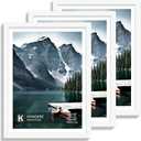 11x15 Picture Frame with Real Glass - Display Pictures 10x14 with Mat or 11 x 15 without Mat, Wall Collage Photo Frame set(White, 3 Pack)