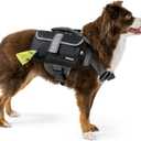 PetAmi Dog Backpack for Medium & Large Dogs, Saddle Bag for Dogs to Wear for Hiking, Pet Backpack Harness Dog Pack with Reflective Side Pockets for Walking Running (Black)