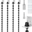 24" Ground Anchors Screw in, 4PCS Heavy Duty Mobile Home Anchors, Multi-Purpose Earth Anchors with Brackets and Adapter for Drill, Ideal for Mobile Homes, Storage Sheds and Carports (Sliver)