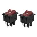 lcocove JD 2pcs 30A Power Switch 125V/250V AC DPDT Rocker Switch ON-Off-ON Switch 6Pins Toggle Switch with UL Certificate (Red 6pis)