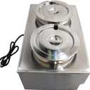 INTBUYING 2 Pan Food Soup Warmer Stove Bain Marie Commercial Canteen Buffet Steam Heater Stainless Steel with 2 Pots 110V 1500W