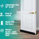 MAXTID Under Door Draft Blocker Black Door Draft Stopper 38" Noise Reducer Breeze Light Cold Air Guard Sound Proof Door Sweep 32" 36" 38" Weather Stripping Door Bottom Seal Insulation Strip Gap Filler