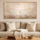 Christian Jesus and Lost Lamb Framed Canvas Wall Art-40"x20"x1