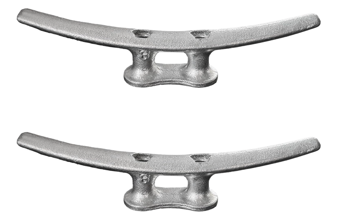 Laorde Boat Dock Cleats Galvanized 8"/10"/12" Large Cast Iron Dock Cleats Marine Grade Rope Cleat for Mooring, Pier, Deck, Tie Down (10 inch 2 Pack)