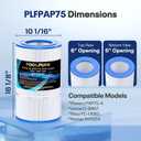 POOLPURE PAP75 Pool Filter Replaces Pentair CC75, PAP75, Pentair Clean & Clear 75, Ultral-C2, R173214, 59054100, Unicel C-9407, Filbur FC-0685, 590541, 75 sq.ft Filter Cartridge 1 Pack