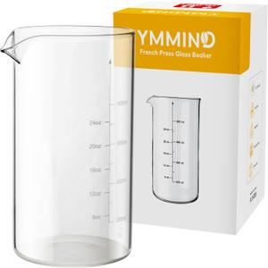 Standard Universal Design 34 oz French Press Replacement Glass Beaker, Fits Most Brands French Press Coffee Makers (1Quart / 1000ml / 5-6 Cup) Coffee Press Borosilicate Glass Water Bottle