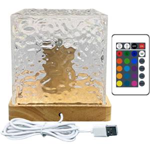 Color Changing Night Light, Water Ripple RGB Light, 16 Color Creative Bedside Ambient Light and 4 Modes, for Bathroom, Hallway, Bedroom,Kids Room,Stairway