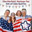 Konohan 4th of July Star Sunglasses 250th Patriotic Accessories for USA Red White Blue Glitter Glasses America Party Favors