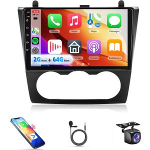 4Core 2G+64G Car Radio for Nissan Altima 2008 2009 2010 2011 2012 Carplay, Rimoody Car Stereo with Android Auto Mirror Link 9'' Touchscreen GPS WiFi HiFi FM/RDS Bluetooth Backup Camera