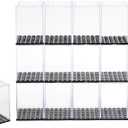 15PCS Minifigure Display Case for Lego Minifigure Clear Acrylic Building Block Display Box Storage for Action Figures Blocks Stackable Storage Case Gift for Lego Lovers (Black)
