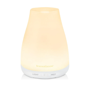 InnoGear Essential Oil Diffuser, Ultrasonic Diffusers for Home Aromatherapy Humidifier for Valentine's Gift Bedroom Room 7 Colors LED 2 Mist Mode Auto Off, Basic White