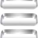 Yzurbu 3pcs Metal Tray, Stainless Steel Tray for Tattoo Supplies, Resin, Bathroom, Lab Instrument