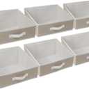 6 Pack Closet Storage Bins for Shelves, Shelf Baskets for Organization,Closet Organizers and Storage,Trapezoid Storage Bin Closet Shelf Organizer for Clothes,Toys,Towel,Book,Baby Clothing (6PC-Coffee)