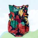 PATPAT Family Matching Outfits Mommy and Me Dresses Hawaiian Tropical Vacation Beach Spaghetti Strap Dress and Shirt (3-6 Months, Blue&red)