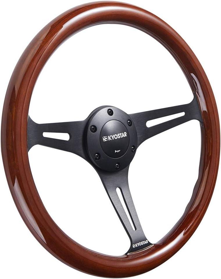 Universal 350mm 14" Grant Classic Nostalgia Style Wood Grain Steering Wheel Black Spoek with Horn Button