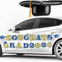 Xuhal 2026 Graduation Car Decoration 23'' Large Inflatable Grad Cap Car Decor Congrats Grad Letter 2026 PVC Inflatable Cap for Senior High School Collage Graduation Parade Party Decor(Blue, Gold)