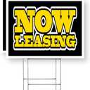Now Leasing Yard Sign 2 Pack of 12 Inch x 16 Inch Double Sided Weatherproof Heavy-Duty Plastic with Stake | Property Rentals, Apartment Promotions, Clear Messaging | Made in USA