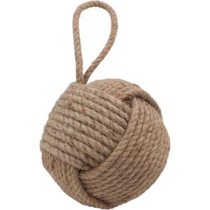 Nautical Doorstop Rope Sailor Knot Decorative Jute Under Mount Handmade Door Stopper with Handle for Floor by The Metal Magician (5" Jute (Natural Color))