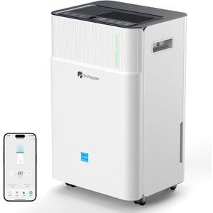 DR.PREPARE 3800 Sq.Ft Energy Star Dehumidifier, Max 65 Pints, Smart Dehumidifier with App/Wi-Fi for Basement, Bedroom with Drain Hose, Intelligent Humidity Control, Dry Clothes, Sleep Mode, 24H Timer