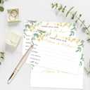 2 x Greenery Advice And Wishes Cards For The Mr And Mrs, Blank Well Wishes For Baby Shower, Bridal Shower And Graduation Party, Wedding Advice Cards 4x6, Pack of 25 -G19