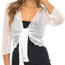 Back From Bali Womens Sheer Shrug Cardigan Lightweight Knit