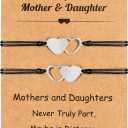 2 x EOBOH Mother’s Day Gift Bracelets, Mother’s Day Bracelets Adjustable Hearts Mother Daughter with Card, Love Mothers Day Gifts for Grandma Daughter Accessories