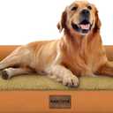 Large Dog Bed Orthopedic Washable: Beds Bolster XL Bed Big XLarge Dogs Egg Crate Foam Couch Sofa Waterproof with Removable Cover - Orange (40.0"L x 32.0"W x 6.5"Th)