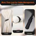 15-Pack Cord Organizer Straps, Cable Ties for Elastic Cable Management with Locking Buckle, Wire Organizers for Cords, Cord Organizer for Appliances Cord Ties for Home, Office, and Travel Use, Black