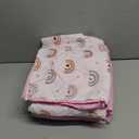 Nesker 7 Pcs Comforter Set Full Size, Trendy Rainbows Bedding for Kids Teen, Pink Boho with Fitted Sheet 2 Pillowcases & 2 Shams for Bedroom Bed Decor