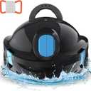 Y10 Cordless Robotic Pool Cleaner Automatic Vacuum - 90 Mins Runtime, Powerful Suction, Self-Parking, Lightweight for Above/Inground Pools Up to 65ft/1100 Sq.Ft (Black)