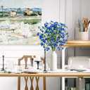 Artificial Flowers 8PCS Silk Flowers with Long Stems, Fake Flowers Bulk Fake Babys Breath, Royal Blue Flowers for Tall Vase Outdoor Garden Wedding Party Home Table Centerpiece