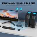 KVM Switches 2 Port 8K@60Hz, GREATHTEK KVM Switch HDMI Share USB Devices with 3 USB3.0 Hubs, 2 Computers 1 Monitor Share Keyboard Mouse Printer, Button Switch Desktop Remote Control, Plug and Play