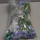 Grunyia 10 Bundles Artificial Flowers Outdoor UV Resistant Fake Flowers No Fade Faux Plants Garden Porch Window Box Decorating (Blue)