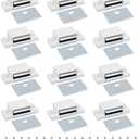 BokWin 12 PCS Magnetic Door Catch,Single Magnetic Catch White-15lb High Magnetic Shutter Hardware for Cupboard Kitchen Bathroom Closet Closures Cabinet Door with Screws