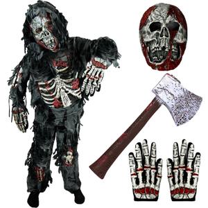 Spooktacular Creations Zombie Costume for Kids, Scary Halloween Costume for Boys, Halloween (3T, Black)