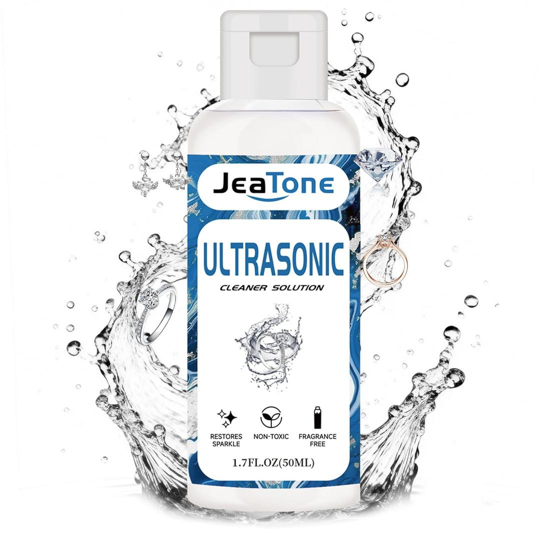 Ultrasonic Jewelry Cleaner Solution for Ultrasonic Cleaner Machine, Professional Cleaning of Jewelry, Diamonds, Gold, Silver, Remove Odors, Discoloration & Stains 50ml