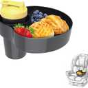 Car Seat Cup Holder for Kids - Kids Travel Tray with Snack Tray, CarSeats Snack Trays for Toddler, Car Cup Holder for Safety Seats, Fits Stroller & Booster (black)