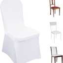 60 Pcs White Chair Covers for Dining Chairs Polyester Spandex Chair Covers Stretch Slipcovers Chairs Covers for Party Wedding Dining Banquet Event Chairs Covers