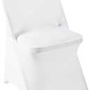Howhic Folding Chair Covers for Party 12pcs, White Universal Spandex Chair Covers for Folding Chairs, Stretchy Fitted Chair Covers for Wedding, Party, Banquet, Conference (12pcs, White)