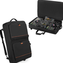 DJ Controller Bag Backpack with Wheels Compatible with Pioneer XDJ RX2/ XDJ RX3/ XDJ-RX/DDJ FLX10/ DDJ REV7/ DDJ 1000, Wheeled DJ Carrying Case with 2 Accessory Pocket, Padded DJ Mixer Bag 32x22in