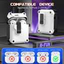 4 x R-fun AirPods 2 Case 2019 with Lock & Cleaning Kit, Keychain, Magnetic Lid, Compatible with AirPods 2nd/ 1st Generation Protective Case, Support Wireless Charging, White