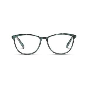 Peepers By PeeperSpecs Womens Bengal Cat-Eye Blue Light Blocking Reading Glasses, Green Tortoise, 54.9 + 2.25