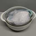 Plastic Nesting Bowls Set with 2 Mixing bowls,Colanders,4 Measuring Cups,Sifter for Baking,Food Prep,RV Camping Accessories,8 Pieces (Light Blue)