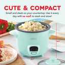 Dash Mini Ceramic Rice Cooker - Designed for Single-Serve Cooking - Compact Rice Cooker with Nonstick Removable Pot, Keep Warm Function & Easy-to-Clean Sleek Design - Aqua Ceramic