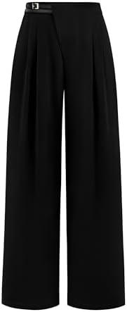 PRETTYGARDEN Women's Wide Leg Dressy Pants High Waisted Fashion Business Casual Work Office Trousers Palazzo Pant 16