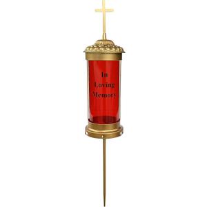 Generic Gravesite Decorations for Cemetery with Eternal Light Memorial Lanterns for Halloween Candle Light Decorations with Stakes and Cross