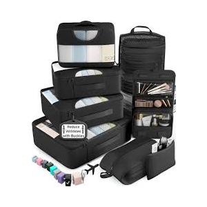 8-Piece Packing Cubes Travel Accessories Set, Luggage Organiser