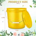 Ziliny 6 Pack 2 Gallon Plastic Bucket with Lid Heavy Duty Pail with Metal Handle Reusable Small Multipurpose Paint Buckets Container for Food Storage(Yellow)
